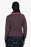 Gucci Navy/Red Wool Patterned Double Breasted Cardigan Size 12+