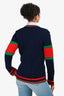Gucci Navy/Red/Green Trim Detailed Cardigan Size 12+