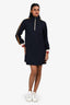 Gucci Navy GG Monogram Zip Up Detailed Dress Size 12+