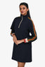 Gucci Navy GG Monogram Zip Up Detailed Dress Size 12+