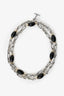 David Yurman Sterling Silver/18k Yellow Gold Onyx Chain Station Necklace