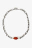 David Yurman Sterling Silver/18k Yellow Gold Carnelian Chain Necklace