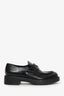 Prada Black Brushed Leather Loafers Size 39.5