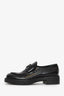 Prada Black Brushed Leather Loafers Size 39.5