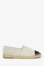 Pre-Loved Chanel™ White/Black Canvas CC Espadrille Flats Size 40