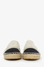 Pre-Loved Chanel™ White/Black Canvas CC Espadrille Flats Size 40