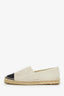 Pre-Loved Chanel™ White/Black Canvas CC Espadrille Flats Size 40