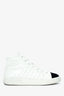 Pre-Loved Chanel™ White Quilted Leather CC Cap Toe High Top Sneaker Size 40
