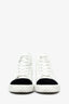 Pre-Loved Chanel™ White Quilted Leather CC Cap Toe High Top Sneaker Size 40