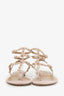 Valentino Pink Suede Rockstud Flat Thong Sandals Size 40