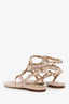 Valentino Pink Suede Rockstud Flat Thong Sandals Size 40