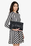 Prada Black Royal Calf Pleated Leather Pochette Clutch