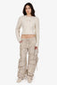 The Attico Beige Wide-leg Fern Cargo Jeans Size 27