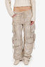 The Attico Beige Wide-leg Fern Cargo Jeans Size 27