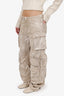 The Attico Beige Wide-leg Fern Cargo Jeans Size 27