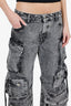 The Attico Grey Acid Wash Denim Cargo Pants Size 27