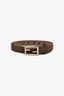 Fendi Brown Canvas Logo FF Belt Size 40