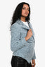 Pre-Loved Chanel™ Blue Tweed Metallic CC Double Breasted Blazer Size 34