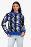 Pre-Loved Chanel™ 2006 Blue/Multicolour Zig Zag Fuzzy Sweater Size 36