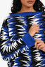 Pre-Loved Chanel™ 2006 Blue/Multicolour Zig Zag Fuzzy Sweater Size 36