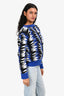 Pre-Loved Chanel™ 2006 Blue/Multicolour Zig Zag Fuzzy Sweater Size 36
