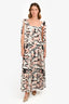 Pre-Loved Chanel™ 2018 Pink/White Silk Nautical Sleeveless Maxi Dress Size 34