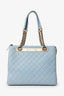 Pre-Loved Chanel™ 2012-13 Blue Quilted Leather Rita Dome Tote