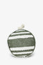 Celine 2022 Green/White Terry Cloth Teen Drawstring Plein Soleil Bucket Bag