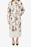 Hermès Vintage White Printed Jacket With Midi Skirt Set Size 40