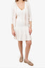 Pre-Loved Chanel™ Pink Pleated Pearl Ribbed Knit Cardigan With Sleeveless Midi Dress Set Size 38