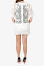 Pre-Loved Chanel™ White Crochet CC Short Sleeve Mini Dress Size 36