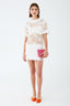 Pre-Loved Chanel™ White Crochet CC Short Sleeve Mini Dress Size 36