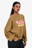 Mother Brown Cotton Racer Seamed Sweatshirt Size S