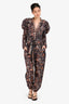 Ulla Johnson Navy/Orange Puffy Sleeve Jumpsuit Size S/M