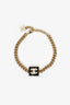 Pre-Loved Chanel™ 2022 Gold Toned/Black Enamel CC Choker Necklace