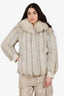 Vintage Cream Blue Fox Fur Short Coat Estimated Size M