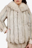 Vintage Cream Blue Fox Fur Short Coat Estimated Size M