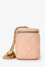 Pre-Loved Chanel™ 2021 Pink Quilted Lambskin Pearl Crush Mini Vanity Case