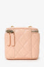 Pre-Loved Chanel™ 2021 Pink Quilted Lambskin Pearl Crush Mini Vanity Case