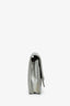 Pre-Loved Chanel™ 2016 Silver Metallic Caviar Leather Chevron Wallet on Chain