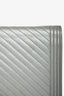 Pre-Loved Chanel™ 2016 Silver Metallic Caviar Leather Chevron Wallet on Chain
