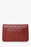 Pre-Loved Chanel™ 2013-14 Burgundy Caviar Leather Classic Wallet On Chain