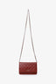Pre-Loved Chanel™ 2013-14 Burgundy Caviar Leather Classic Wallet On Chain