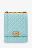Pre-Loved Chanel™ 2019 Teal Green Leather North/South Boy Shoulder Bag