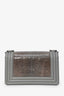 Pre-Loved Chanel™ 2014 Grey Lizard Leather Small Boy Bag