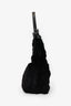 Fendi Black Chinchilla Fur Baguette Hobo Bag