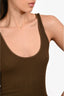 Enza Costa Olive Green Ribbed Sleeveless Bodycon Dress Size S