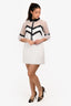 Self-Portrait White/Black Eyelet Embroidered 3/4 Sleeve Dress Est. Size S/M