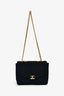 Pre-Loved Chanel™ Vintage Black Jersey Chevron-Quilting Chain Bag