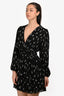 Maje Black/White Ruched Mini Dress Size 36